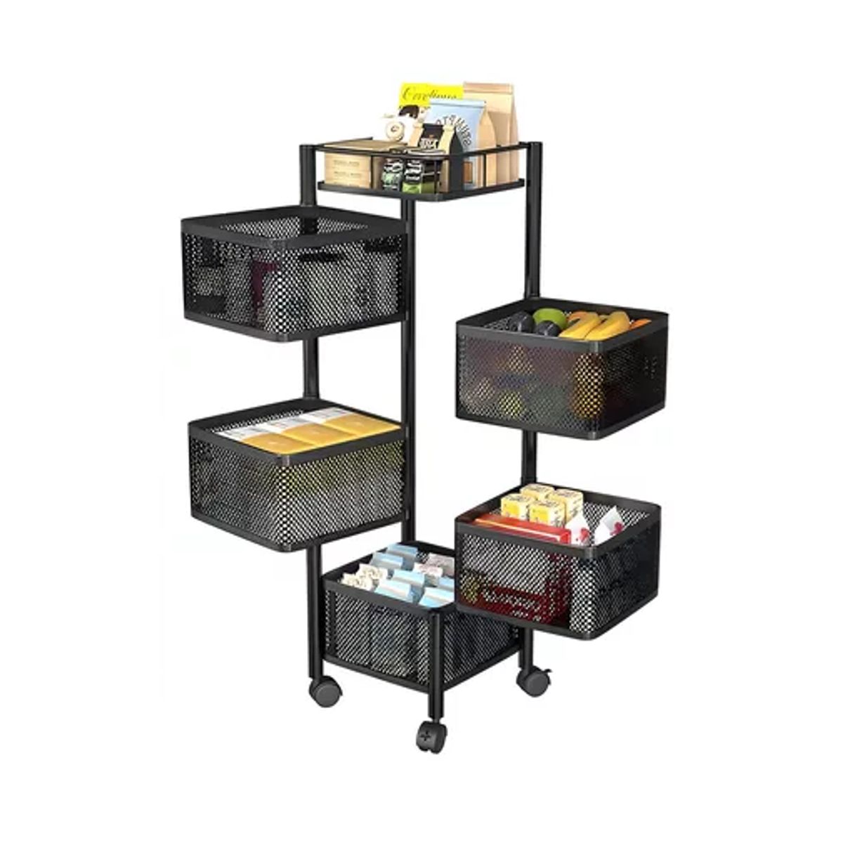 GENERICO - Carro Organizador Ruedas Verduras 5 Niveles