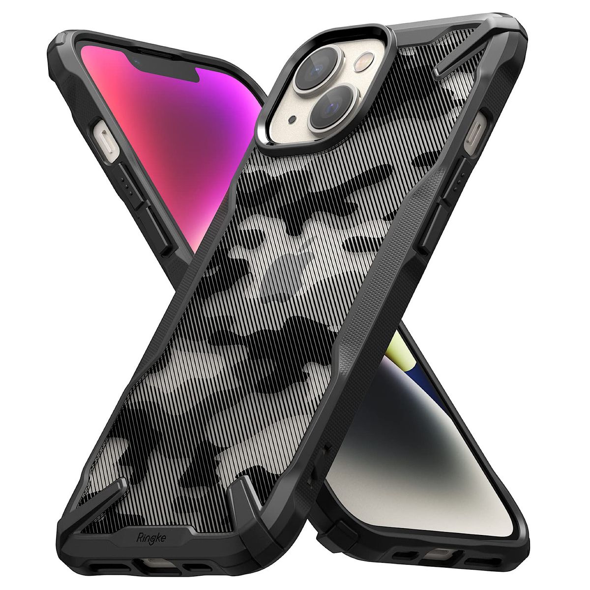 GENERICO - Carcasa Ringke Fusion-X Para iPhone 14-13 - Camo Black