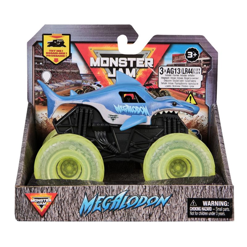 MONSTER JAM - Vehículo Monster Jam 1:43 Megalodon con luz