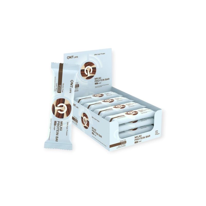 QNT - BOX 12 BARRAS DE PROTEINA MILKII PROTEIN BAR BROWNIE 60GRS - QNT