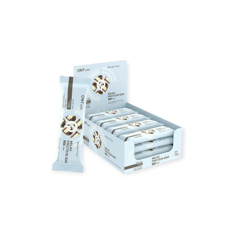 QNT - BOX 12 BARRAS DE PROTEINA MILKII PROTEIN BAR COCONUT FLAKES  60GRS - QNT