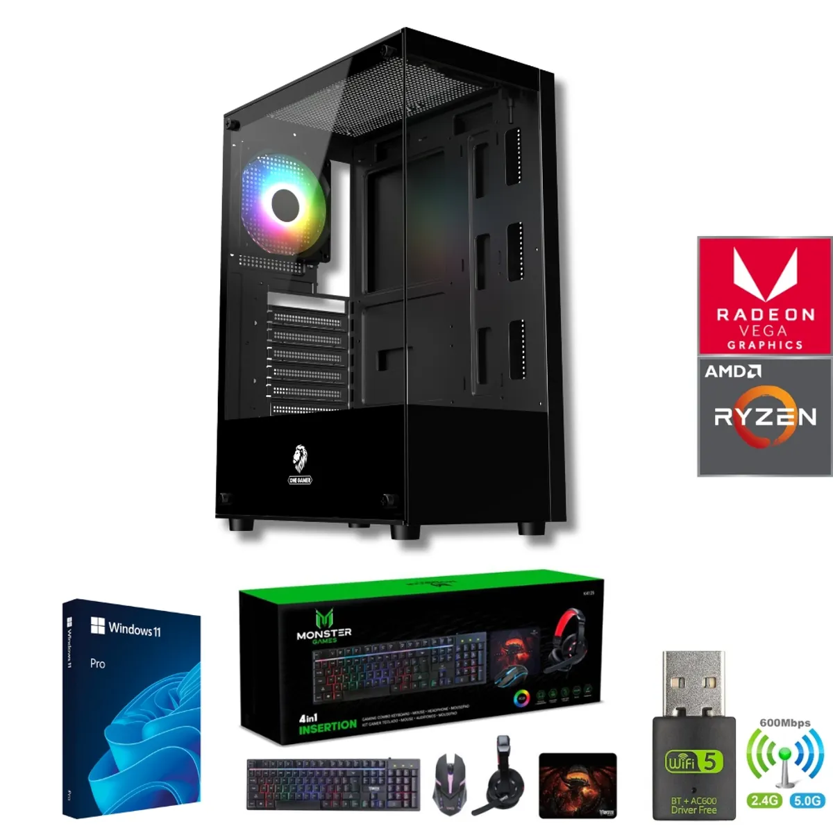 AMD CORP - Pc Gamer Amd Ryzen 7 5700G -16GB - Vega 8 - 1TB - ALE