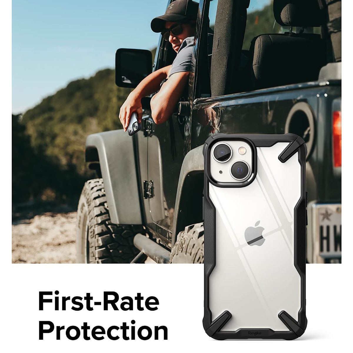 GENERICO - Carcasa Ringke Fusion-X Para iPhone 14-13 - Clear Black