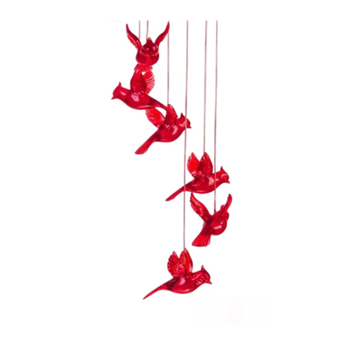 GENERICO - Campana de Viento LED Solar  Cardenal Rojo