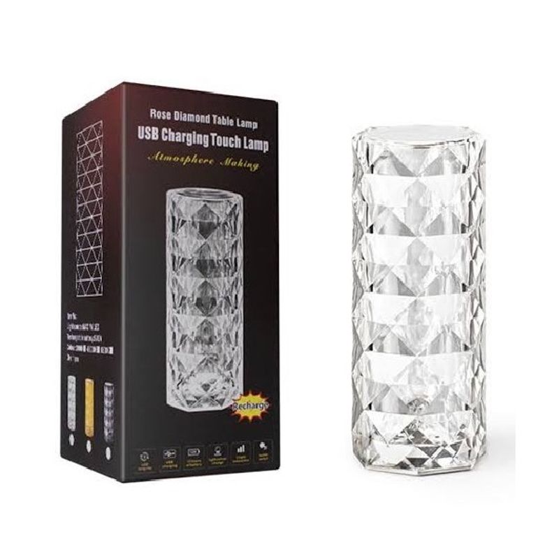 GENERICO - Lámpara De Mesa Rose Diamond Rgb Touch Control Remoto Usb