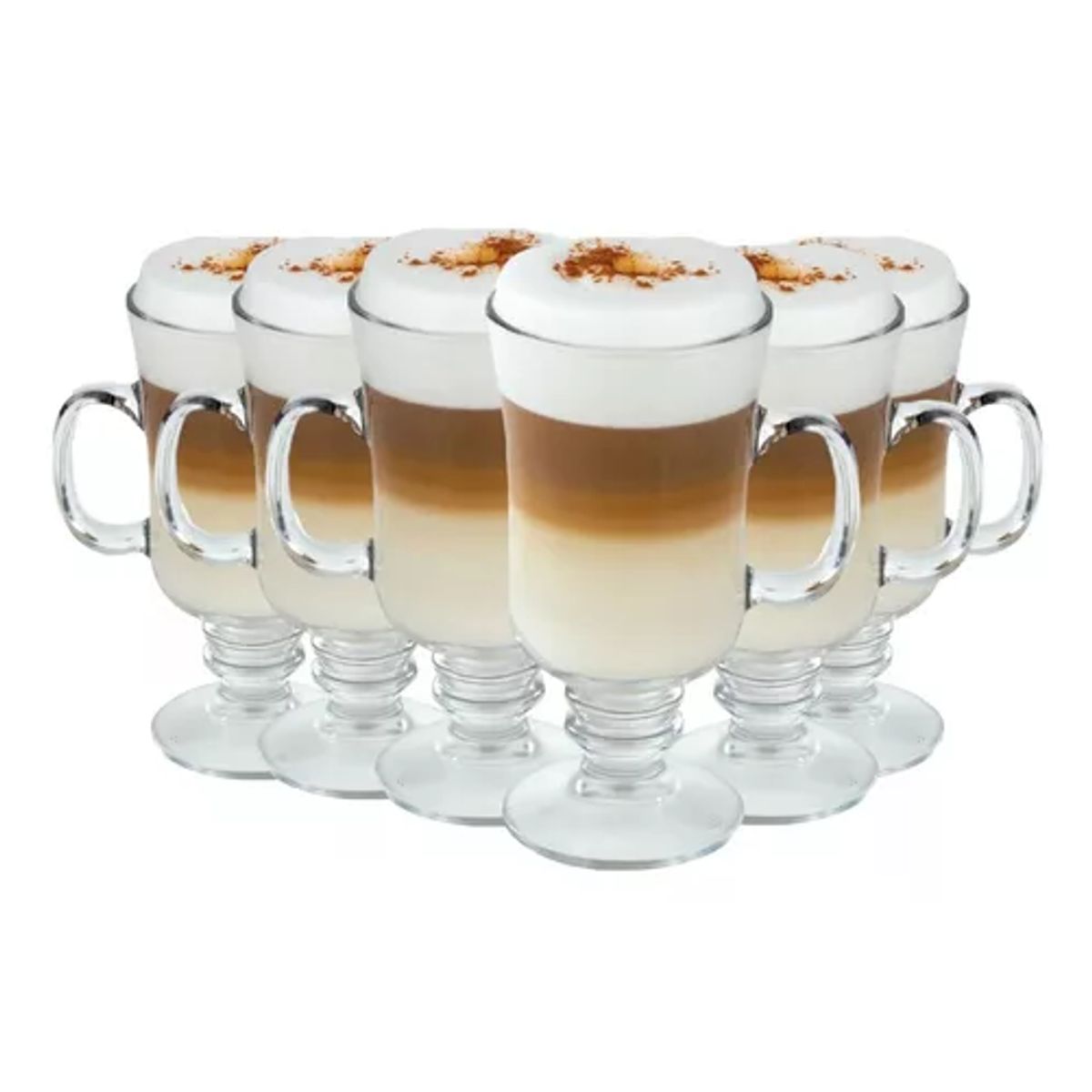 GENERICO - Set 6 tazas capuchino café y té vidrio 250 ml transparente