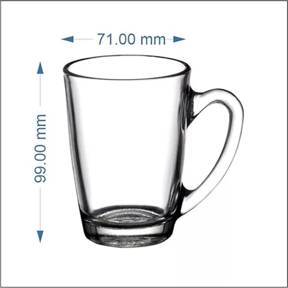 GENERICO - Set de 6 tazas para café con leche té capuchino vidrio 250 ml blanco