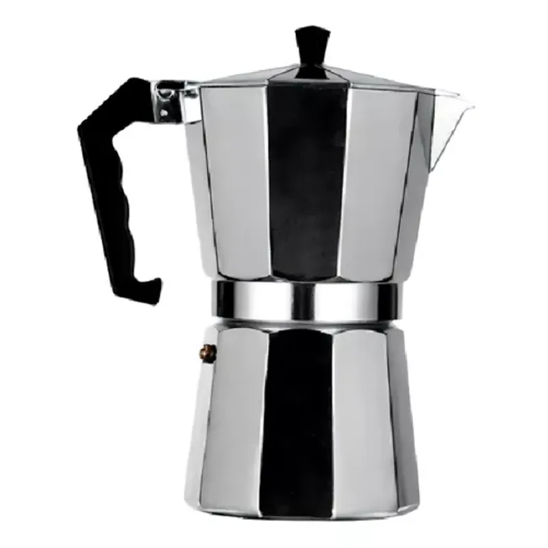 GENERICO - Cafetera italiana de aluminio 6 tazas cocina tetera color gris