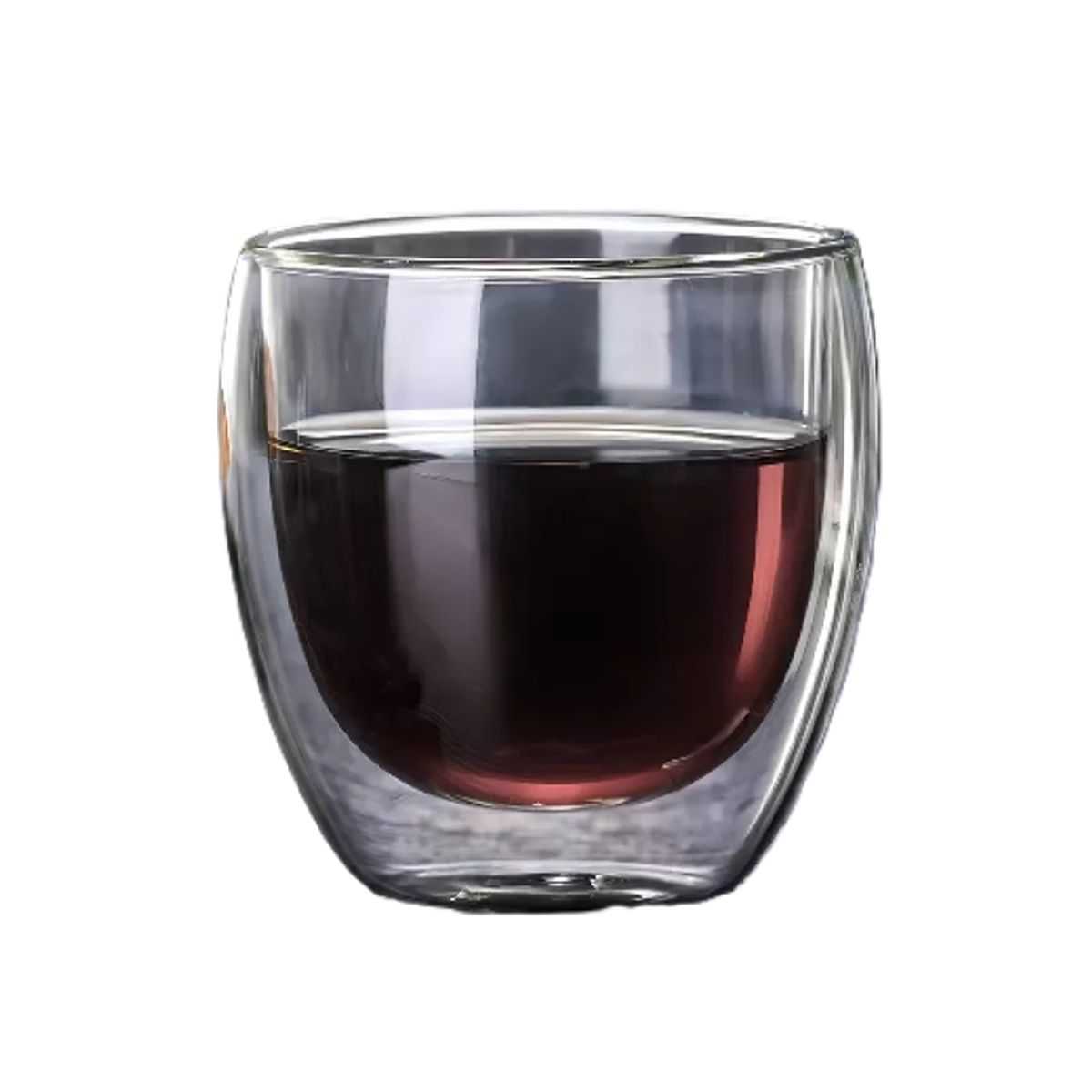 GENERICO - Juego de 4 Tazas de Café Vidrio Térmico Doble Pared 80ml Blanco