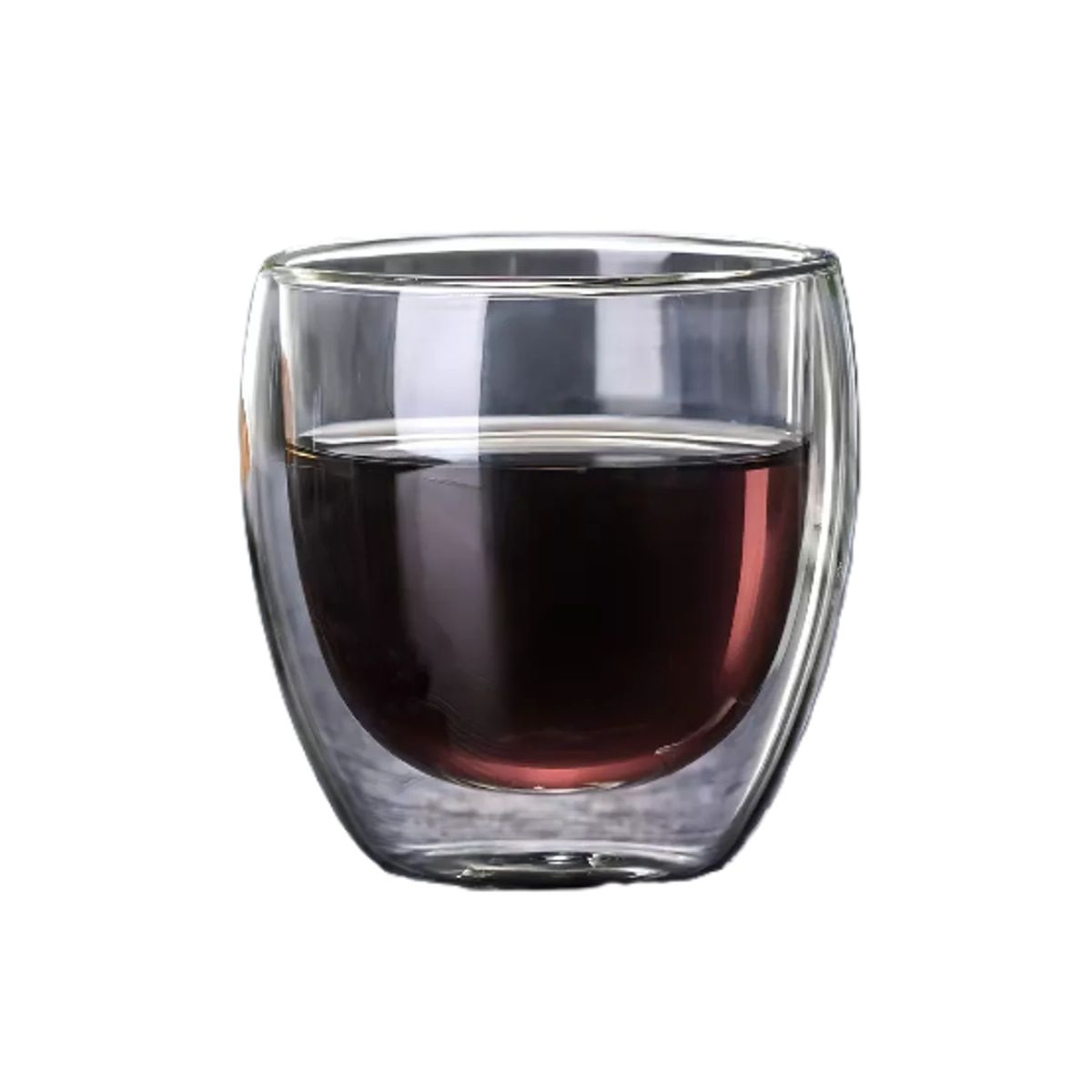 GENERICO - Juego de 4 Tazas de Café Vidrio Térmico Doble Pared 80ml Blanco