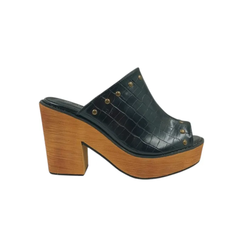 HERIEL - Sandalia Negra Plataforma Mujer