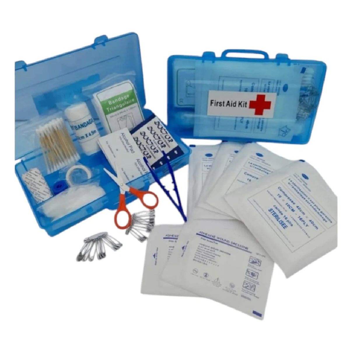 GENERICO - Botiquín Primeros Auxilios 75 Pzas Caja Portátil Emergencias