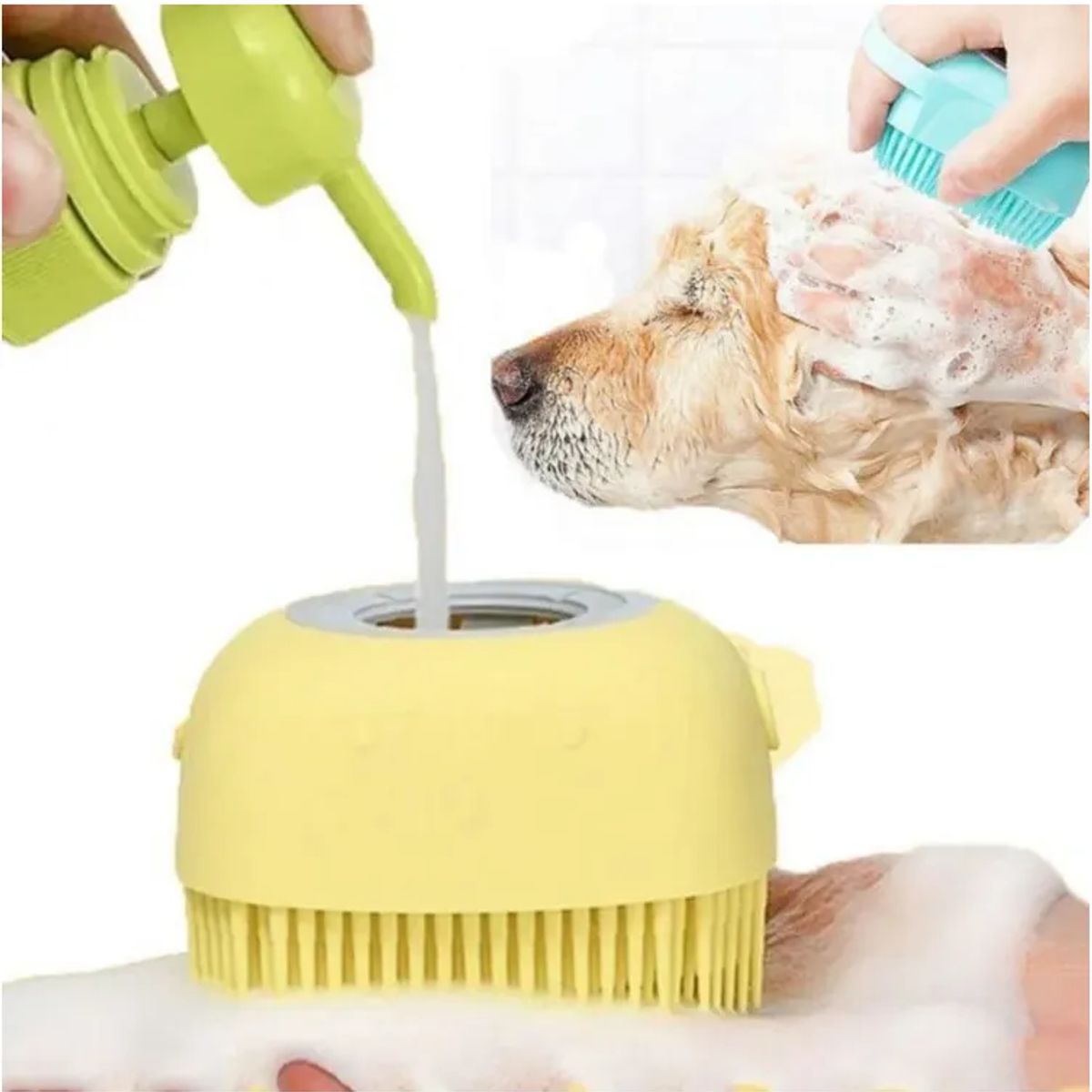 OEM - Cepillo de Baño Masajeador Dispensador para Mascotas