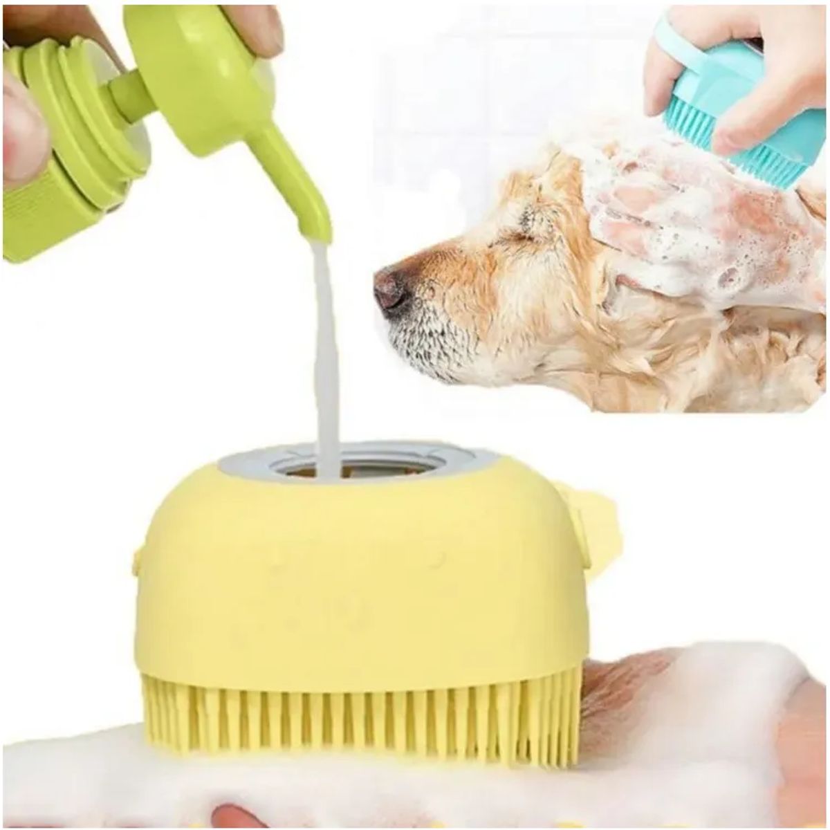 OEM - Cepillo de Baño Masajeador Dispensador para Mascotas