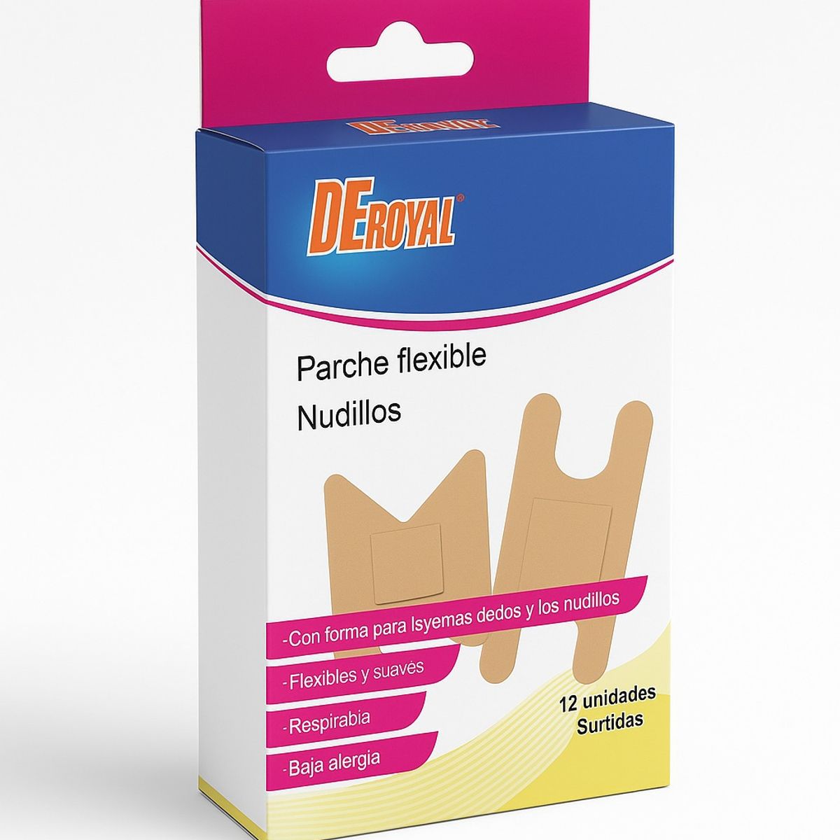 GENERICO - Parches Curitas Flexibles Para Nudillos Caja 12 Unid Dedos