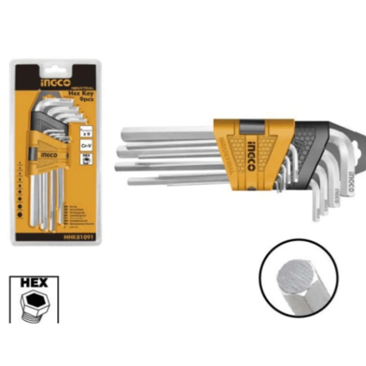 JGOLLAVE ALLEN HEXG 15-10MM INGCO HHK11091 9PZA, marca INGCO - Foto Principal