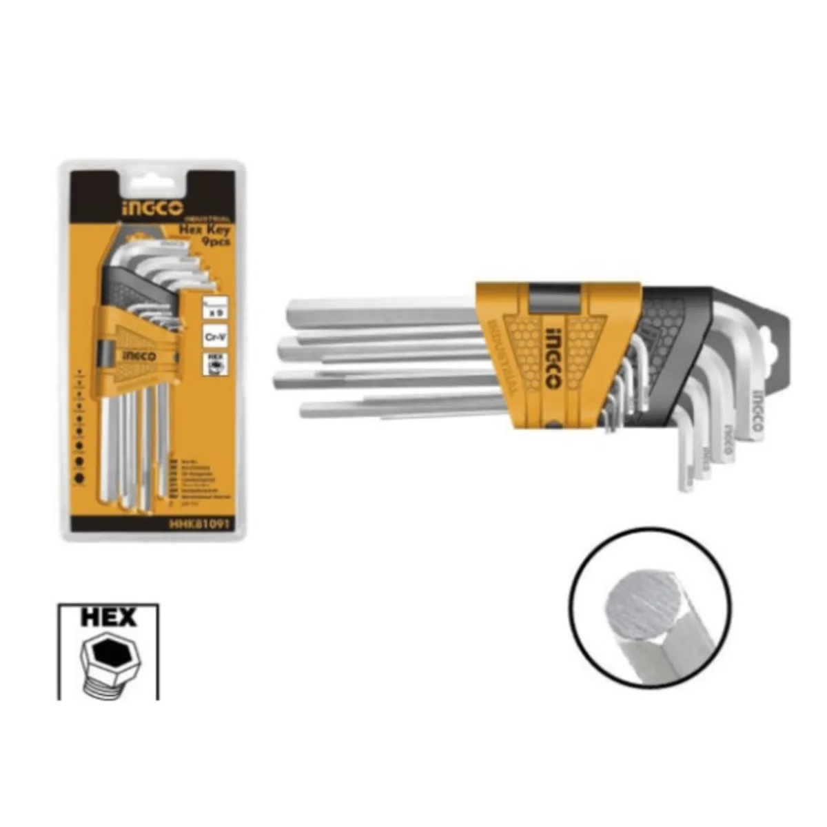 JGOLLAVE ALLEN HEXG 15-10MM INGCO HHK11091 9PZA, marca INGCO - Foto Principal