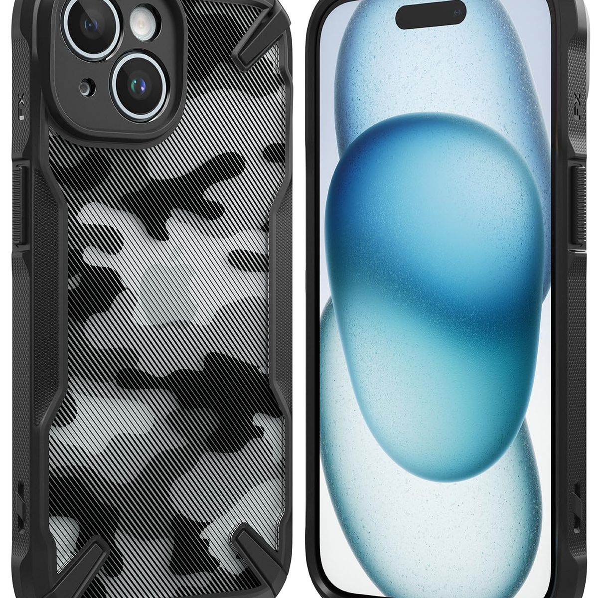 GENERICO - Carcasa Ringke Fusion-X Para iPhone 15 - Camo Black