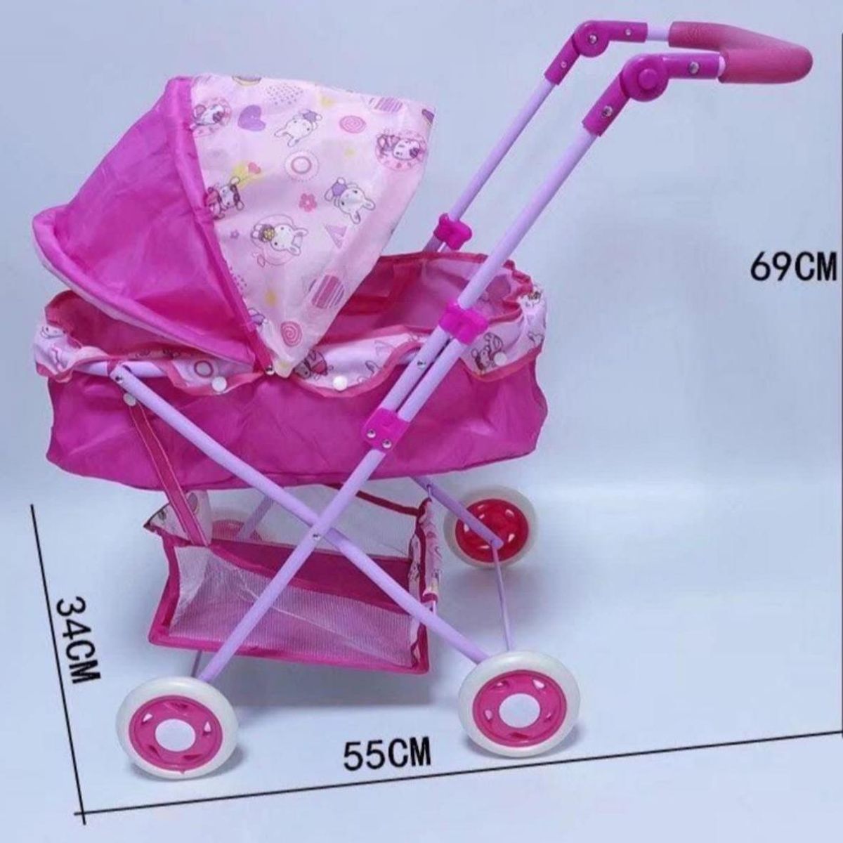 GENERICO - Coche Moises Juguete De Muñeca Para Niñas 69cm Rosa