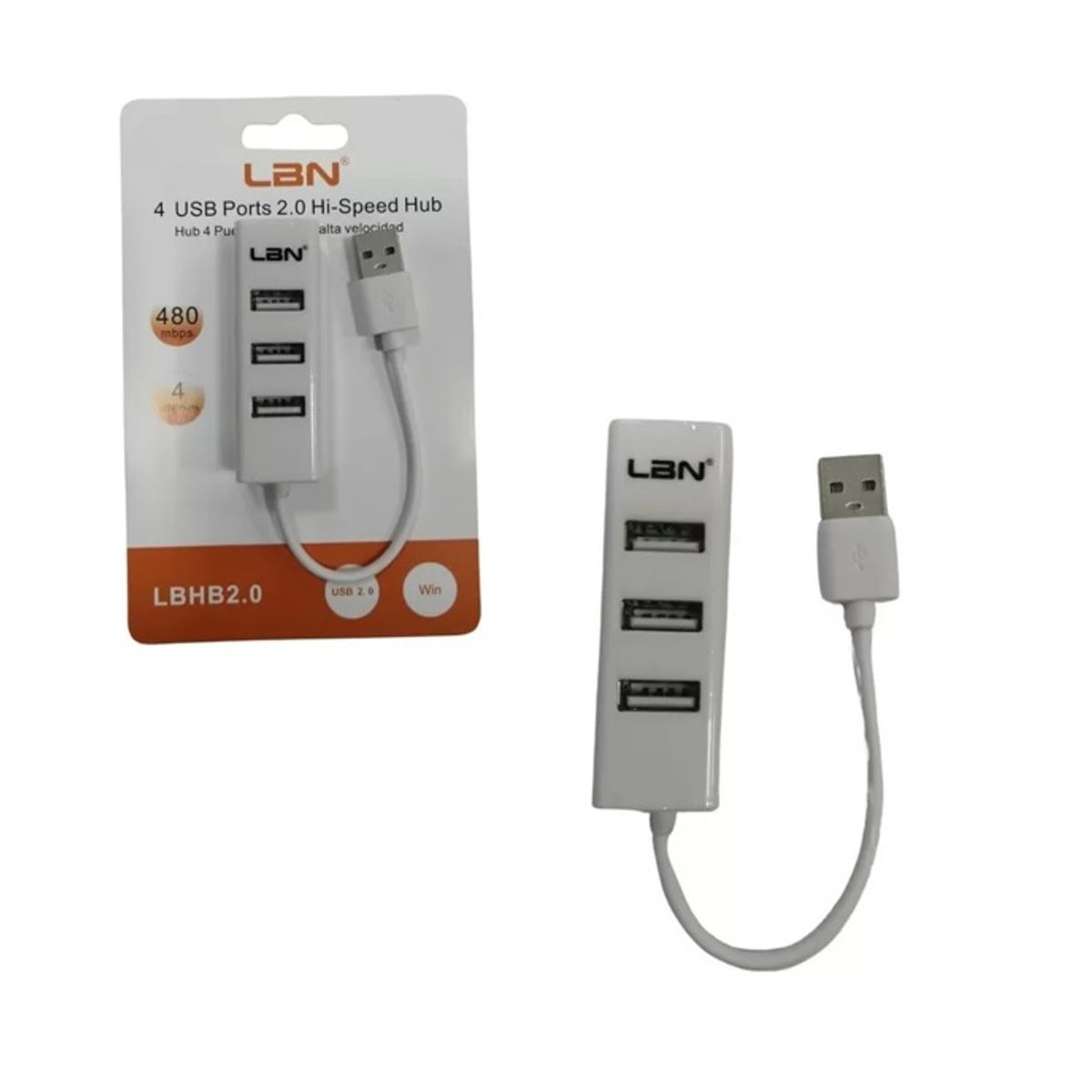 LBN - Hub Multiplicador de Puertos USB LBN 2.0 LBHB2.0 Color Blanco
