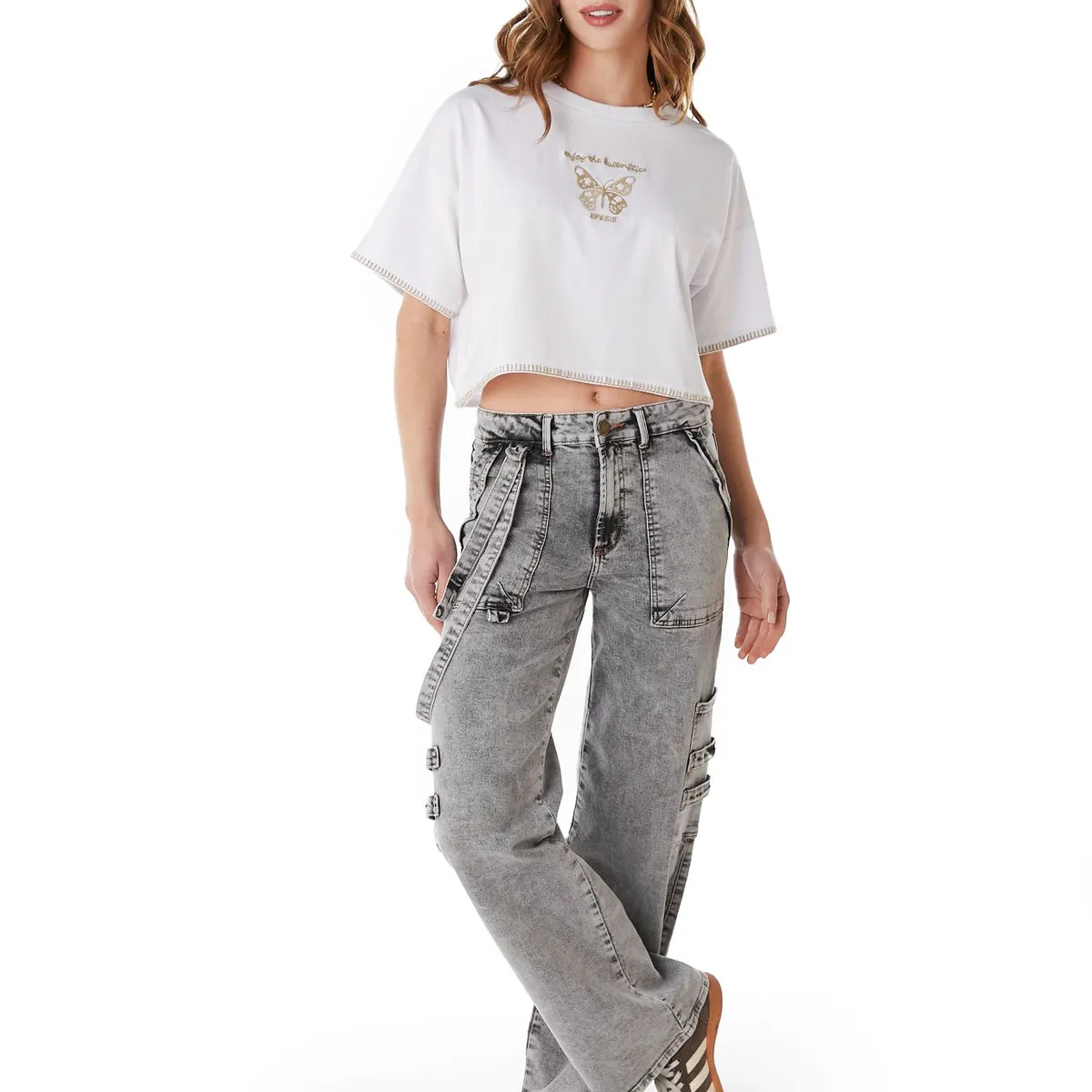 EFESIS - Jeans Wide Tiro Medio Mujer Efesis