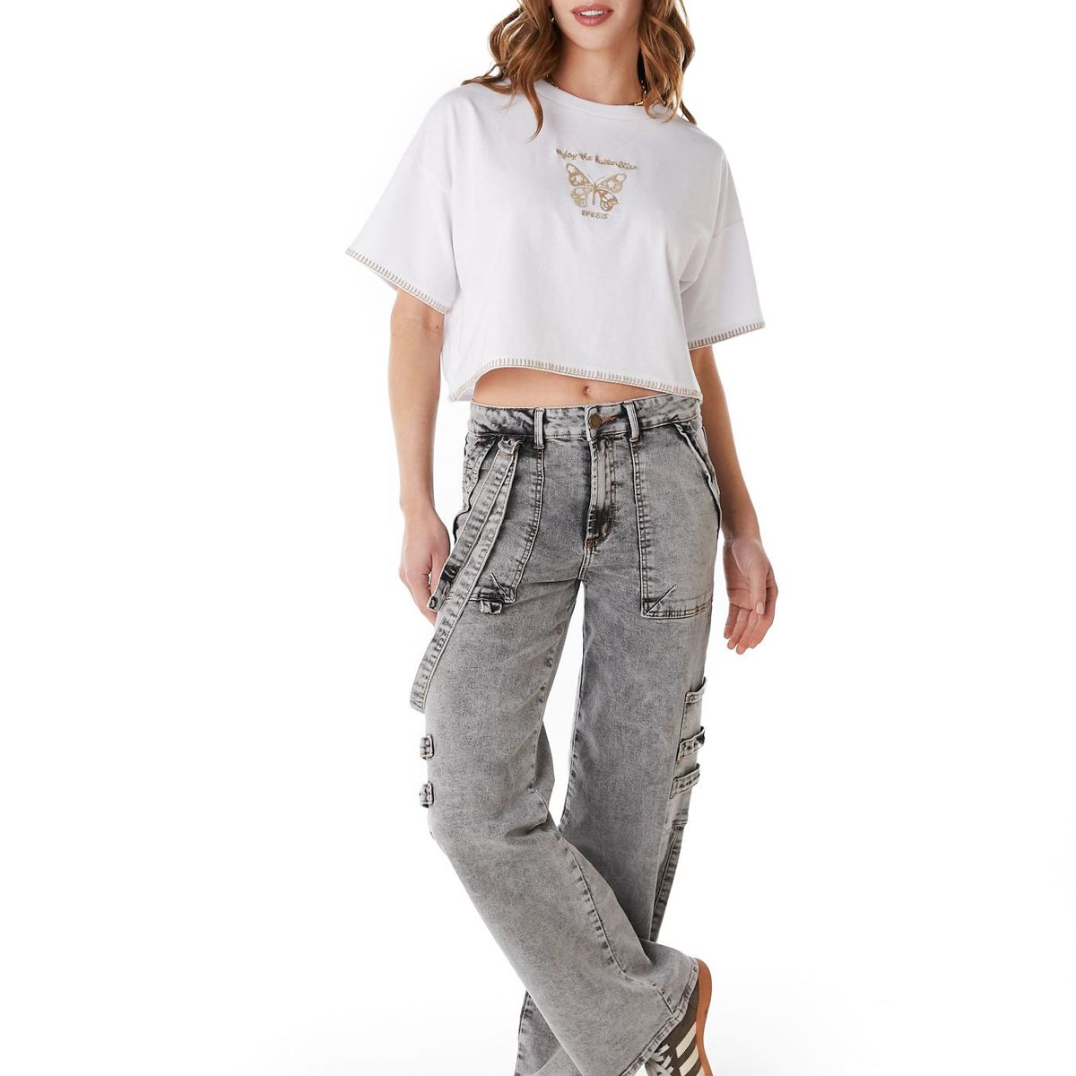 EFESIS - Jeans Wide Tiro Medio Mujer Efesis