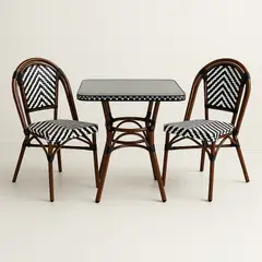 KLIK - Comedor de una Mesa + 2 Sillas Parisinas - Blanco y Negro
