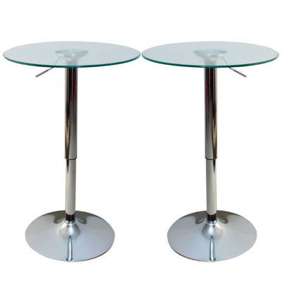 Imagen 2 del producto Set 3 Mesas de Bar Vidrio Templado Regulable 70 CM Diámetro