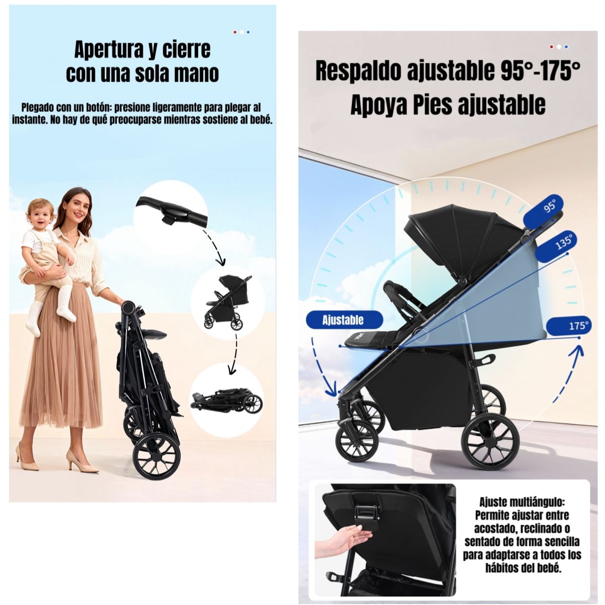 LUBABYCAS - Coche De Paseo Con Posa Vaso 4 Años Iron Gris LuBabycas