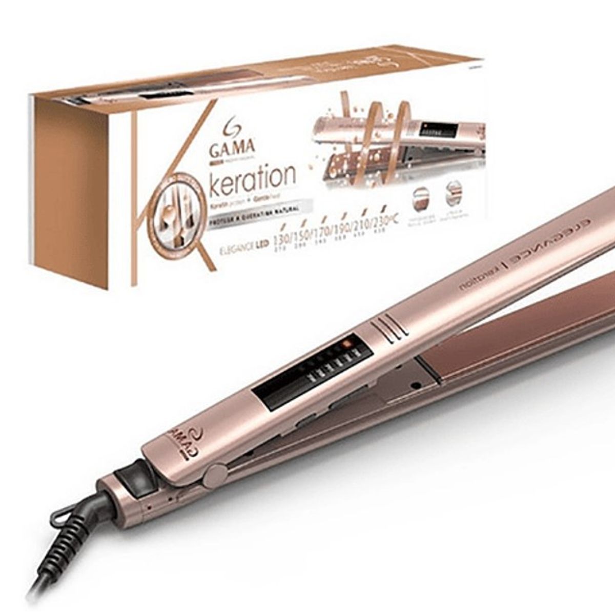 GAMA - PLANCHA ALISADOR CABELLO ELEGANCE LED KERATION GAMA DIG