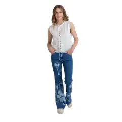 EFESIS - JEANS FLORE FLARE CORROSIVO - Azul