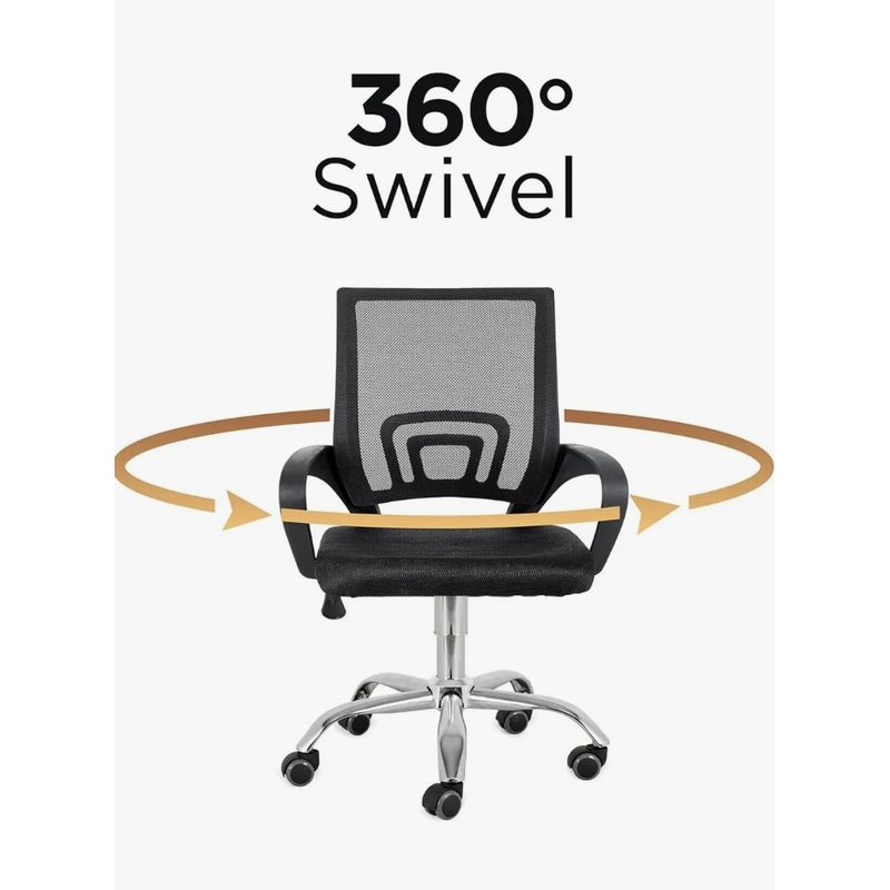 GENERICO - Silla de escritorio  Mesh  ergonómica negra con tapizado de malla