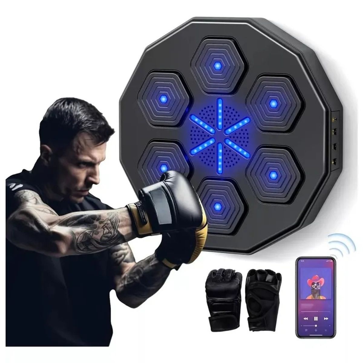GENERICO - Maquina De Boxeo Musical Bluetooth Con Guantes