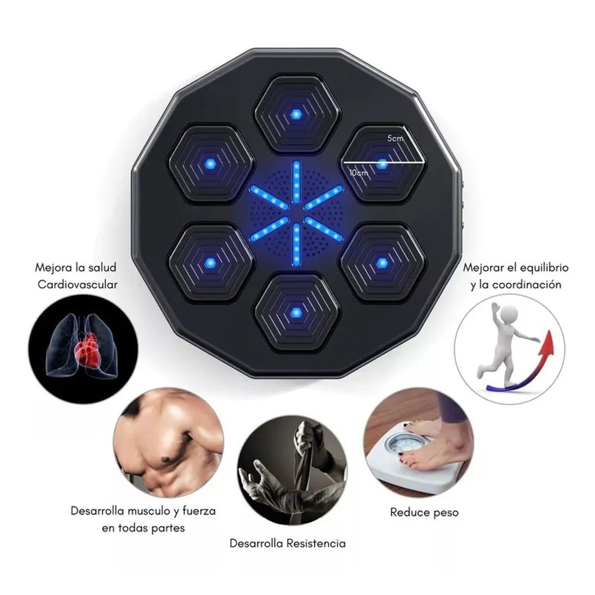 GENERICO - Maquina De Boxeo Musical Bluetooth Con Guantes