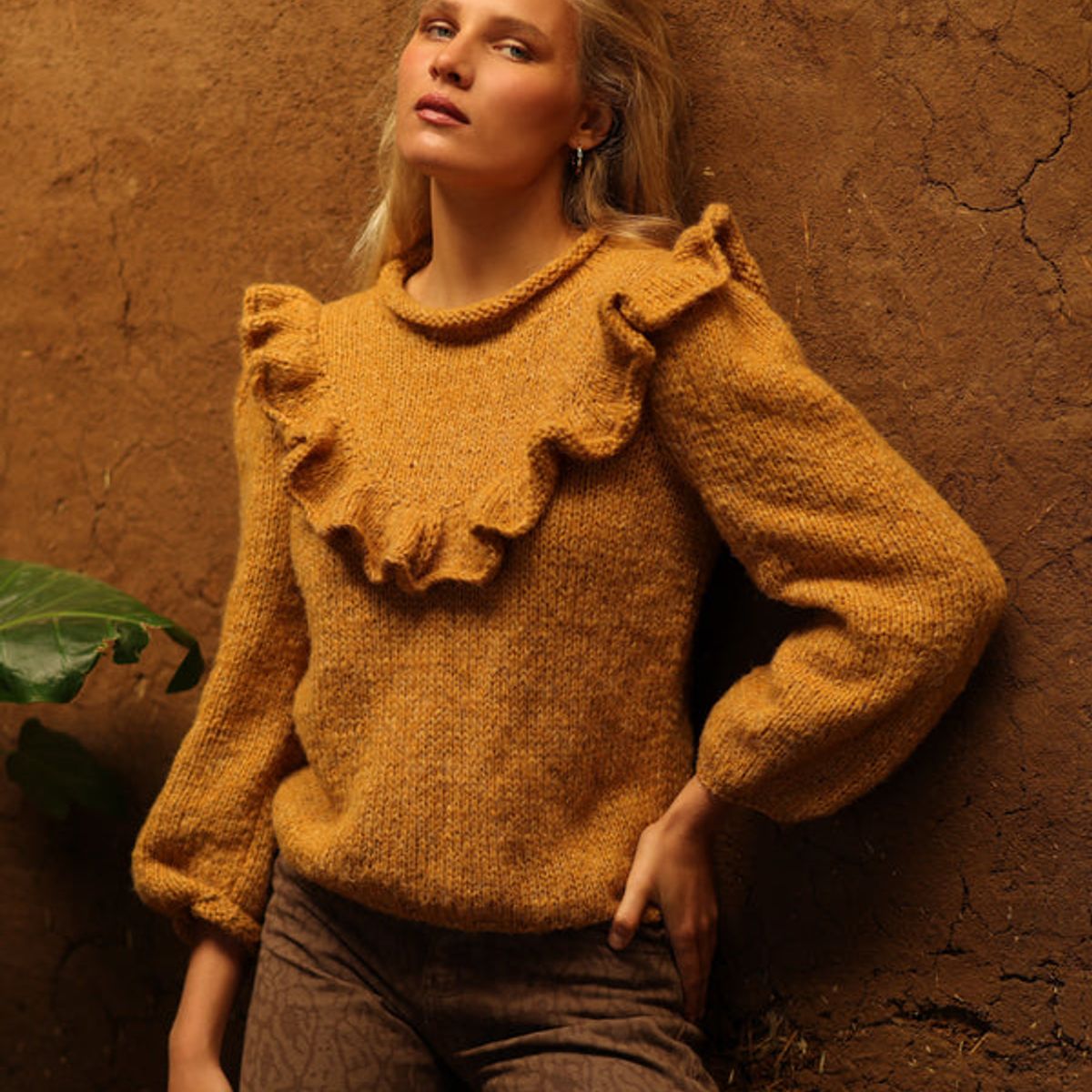 CALEDONIA LABEL - SWEATER CROISSANT - OCRE