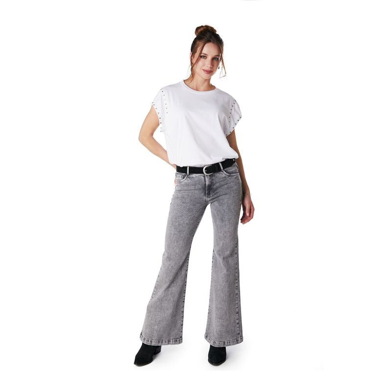EFESIS - JEANS KENAI FLARE GRAVILLADO ESTRELLAS EFESIS - Gris