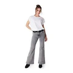 EFESIS - JEANS KENAI FLARE GRAVILLADO ESTRELLAS - Gris