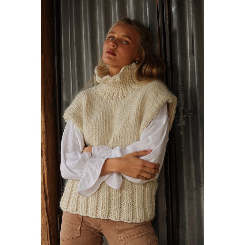 CALEDONIA LABEL - SWEATER CANELA - BLANCO