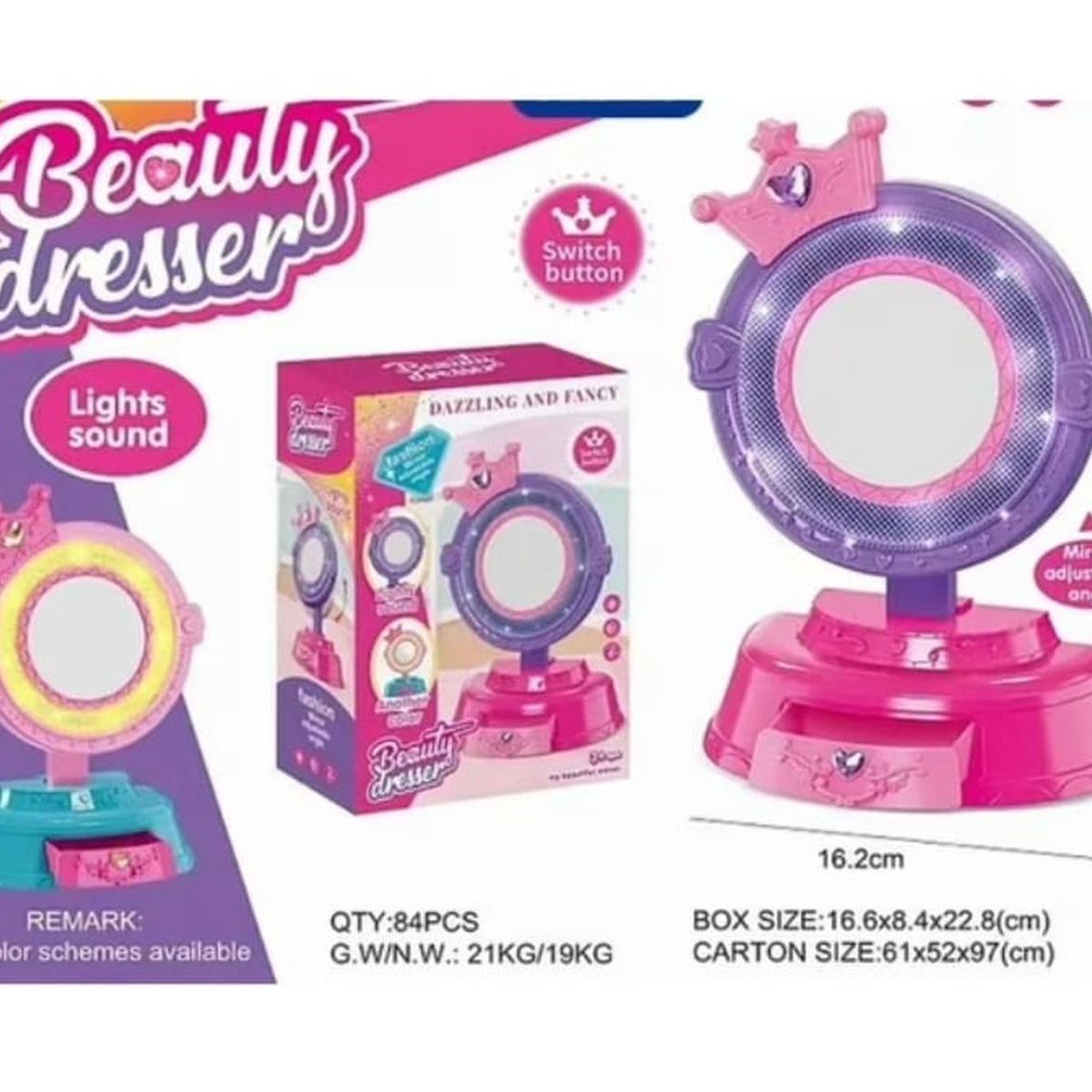 GENERICO - Espejo Con Luz Sonido Para Niña