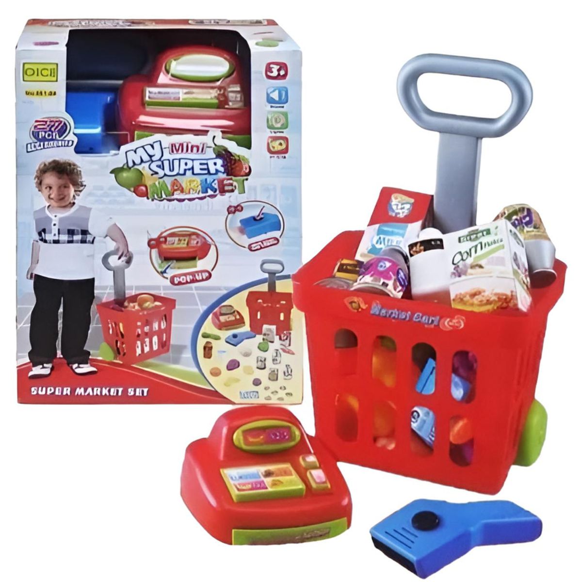 GENERICO - Mini Carrito De Supermercado Y Caja Registradora Juego Niños