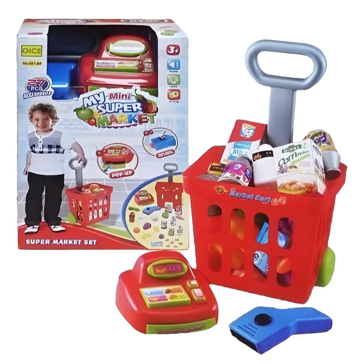 GENERICO - Mini Carrito De Supermercado Y Caja Registradora Juego Niños