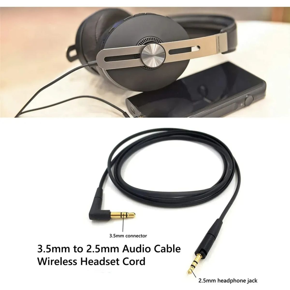 GENERICO - Cable De Audio Compatible Con Sennheiser Hd400s Hd450bt