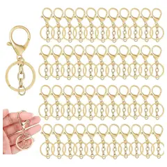 KUANGYE - Llavero Herraje Argolla Plana Broche Grande Cadena 50 Unidades