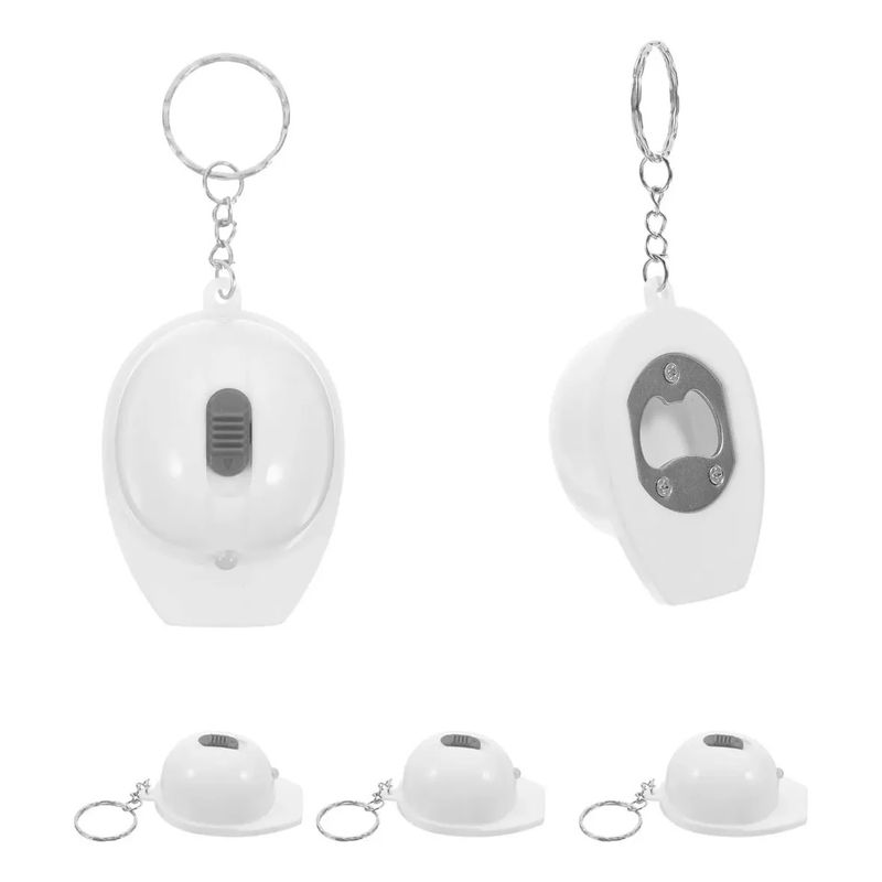 GENERICO - 10 X Llavero Destapador De Botella + Linterna, Casco Blanco