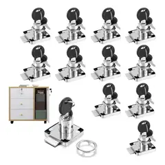 KUANGYE - Pack 12 Cerradura Chapa Para Muebles Cajones Closet Con Llaves