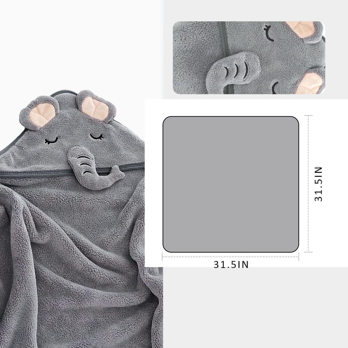 KUANGYE - Toallas De Baño Algodón Cómodo Con Capucha Para Niños