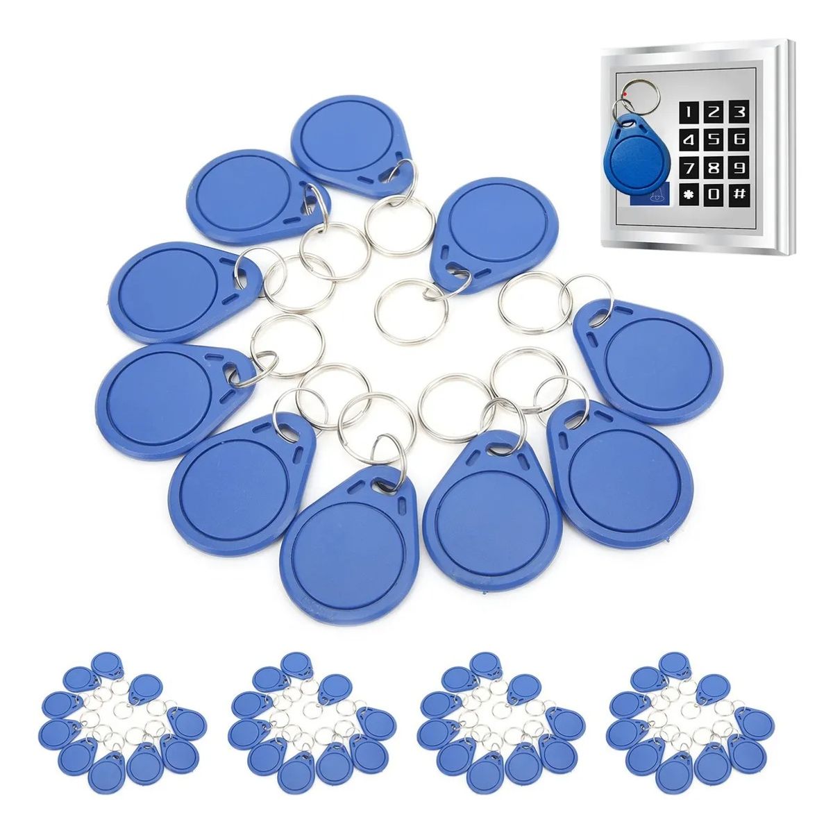 GENERICO - Pack De 50 Tag Llavero Rfid Nfc S50 1k 13.56 Mhz