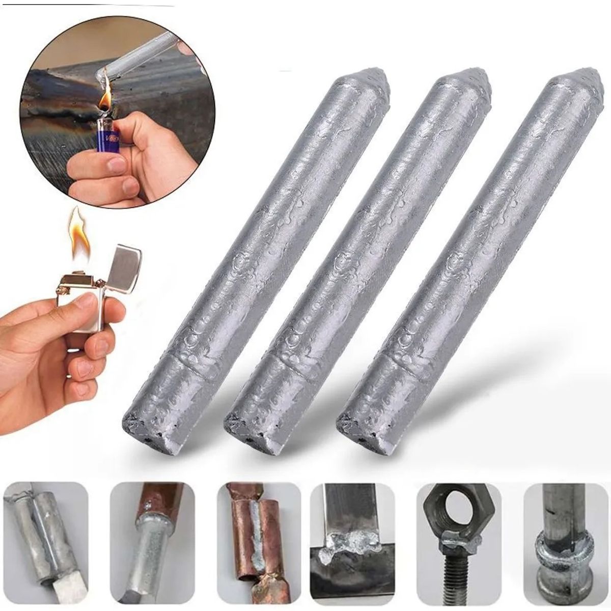 3 Varillas Soldadura Aluminio Baja Temperatura Fusión Fácil, marca GENERICO - Foto Principal
