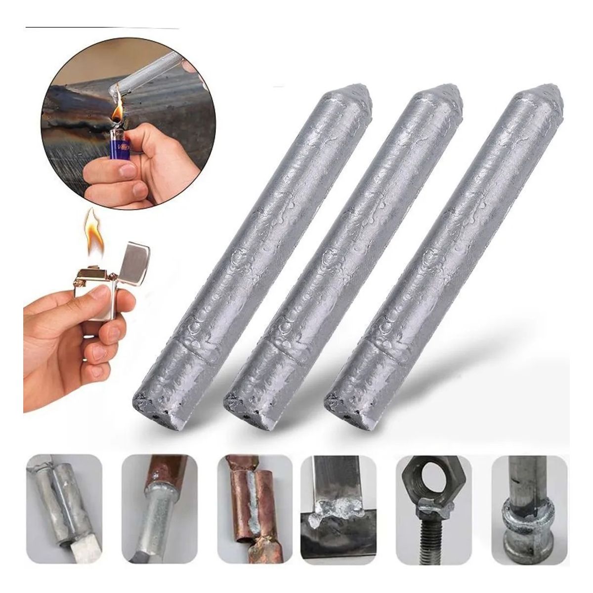 3 Varillas Soldadura Aluminio Baja Temperatura Fusión Fácil, marca GENERICO - Foto Principal