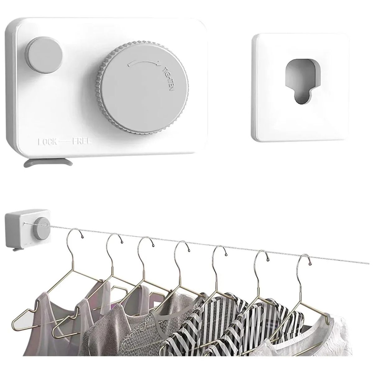 KUANGYE - Tendedero Retráctil Ropa Colgador Anticaída Acero Inoxidable